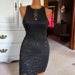 Material Girl Black Lace Cocktail Dress – Size XXS